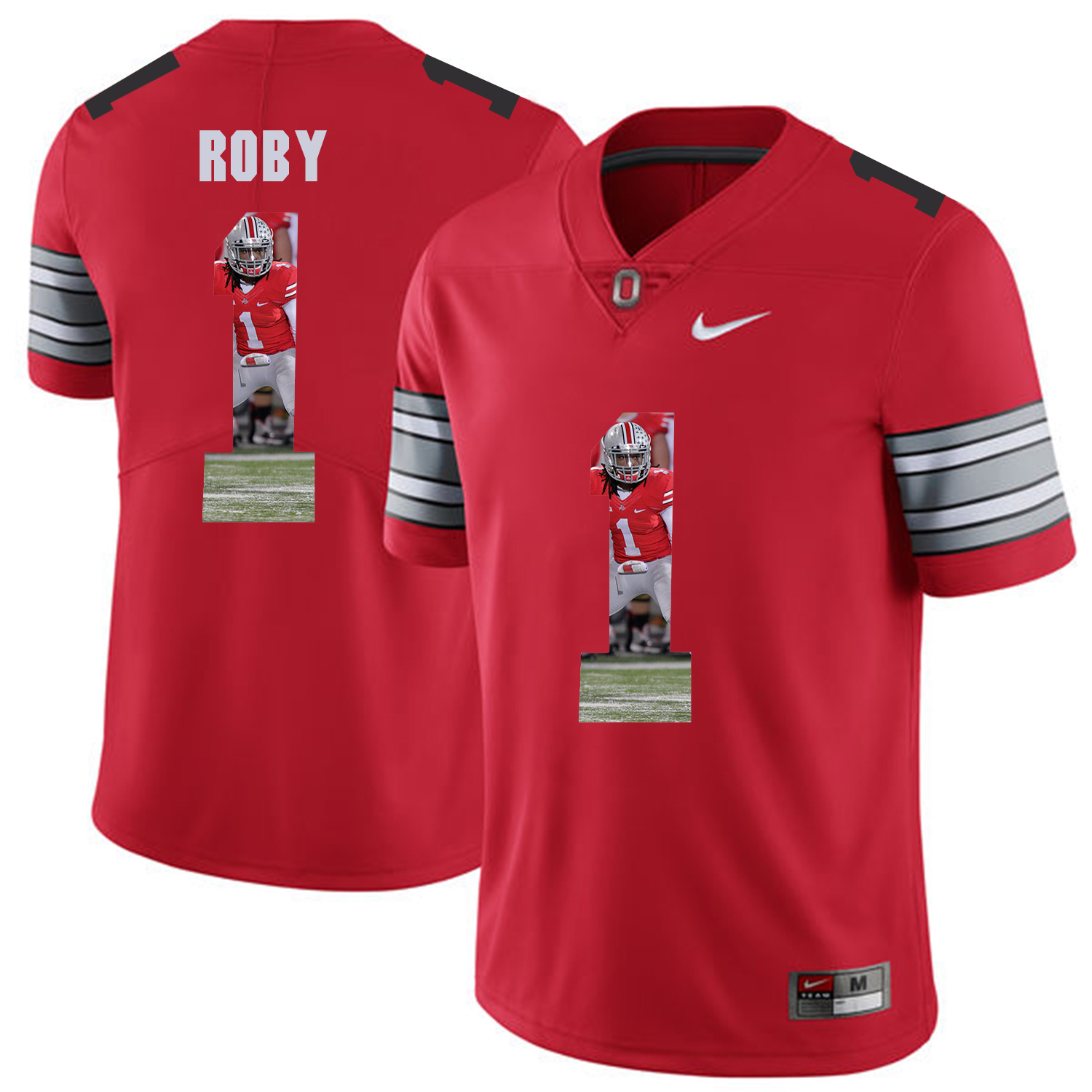 Men Ohio State 1 Roby Red Fashion Edition Customized NCAA Jerseys